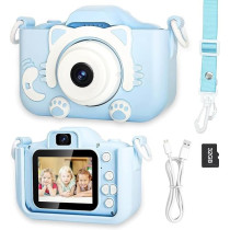 Yu Well Kids Camera, Toddler Camera For 3 4 5 6 7 8 Years Old, Hd Kids Digital Video Cameras, Children Selfie Camera Christmas Birthday Gifts For Girls Boys, 3-12, Blue, Model-2,