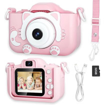 Yu Well Kids Camera, Toddler Camera For 3 4 5 6 7 8 Years Old, Hd Kids Digital Video Cameras, Children Selfie Camera Christmas Birthday Gifts For Girls Boys, 3-12, Pink, Model-2