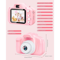 Yu Well Kids Camera, Toddler Camera For 3 4 5 6 7 8 Years Old, Hd Kids Digital Video Cameras, Children Selfie Camera Christmas Birthday Gifts For Girls Boys, 3-12, Pink, Model-2
