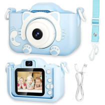 Yu Well Kids Camera, Toddler Camera For 3 4 5 6 7 8 Years Old, Hd Kids Digital Video Cameras, Children Selfie Camera Christmas Birthday Gifts For Girls Boys, 3-12, Blue, Model-3