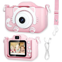 Yu Well Kids Camera, Toddler Camera For 3 4 5 6 7 8 Years Old, Hd Kids Digital Video Cameras, Children Selfie Camera Christmas Birthday Gifts For Girls Boys, 3-12, Pink, Model-3