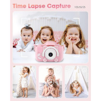 Yu Well Kids Camera, Toddler Camera For 3 4 5 6 7 8 Years Old, Hd Kids Digital Video Cameras, Children Selfie Camera Christmas Birthday Gifts For Girls Boys, 3-12, Pink, Model-3