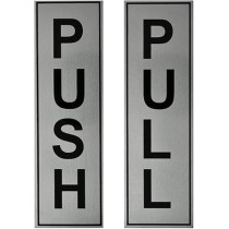 Yu Well Push Pull Metal Sign Stickers Self Adhesive Push And Pull Signage Board For Glass Wooden Doors, Office, Hospital, Mall Gate Sticker
