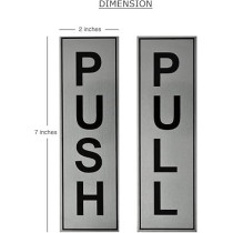 Yu Well Push Pull Metal Sign Stickers Self Adhesive Push And Pull Signage Board For Glass Wooden Doors, Office, Hospital, Mall Gate Sticker