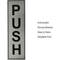 Yu Well Push Pull Metal Sign Stickers Self Adhesive Push And Pull Signage Board For Glass Wooden Doors, Office, Hospital, Mall Gate Sticker