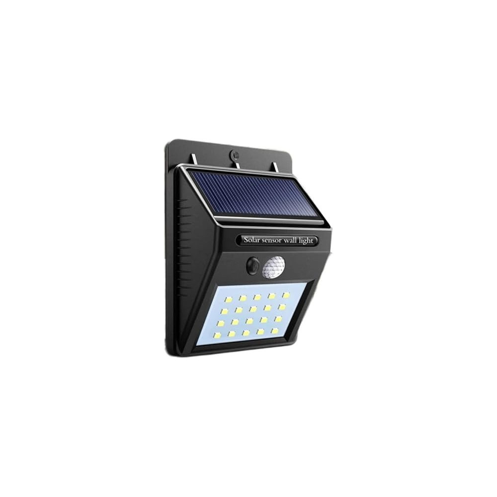 Yu Well 20 Led Solar Pir Motion Sensor Outdoor Night Wall Lamp, 10 x 10 x 10Cm, Black/White, 14355, Pack Of 1