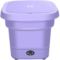 Yu Well Folding Washing Machine Mini Automatic Clothes Washing Machine Portable Lightweight Underwear Washer For Travel Camping Apartment Laundry, Purple, 13 Litre