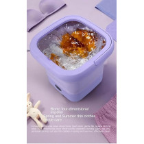 Yu Well Folding Washing Machine Mini Automatic Clothes Washing Machine Portable Lightweight Underwear Washer For Travel Camping Apartment Laundry, Purple, 13 Litre