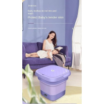 Yu Well Folding Washing Machine Mini Automatic Clothes Washing Machine Portable Lightweight Underwear Washer For Travel Camping Apartment Laundry, Purple, 13 Litre