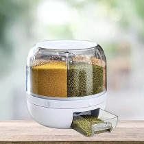 Yu Well Food Dispenser, 13L Dry Food Dispenser, Grain Cereal Dispenser Countertop For Kitchen, White, 13 Liters