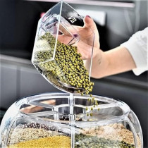 Yu Well Food Dispenser, 13L Dry Food Dispenser, Grain Cereal Dispenser Countertop For Kitchen, White, 13 Liters