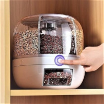 Yu Well Food Dispenser, 13L Dry Food Dispenser, Grain Cereal Dispenser Countertop For Kitchen, White, 13 Liters