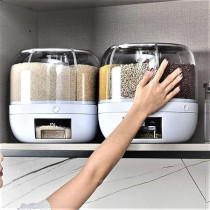 Yu Well Food Dispenser, 13L Dry Food Dispenser, Grain Cereal Dispenser Countertop For Kitchen, White, 13 Liters
