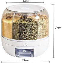 Yu Well Food Dispenser, 13L Dry Food Dispenser, Grain Cereal Dispenser Countertop For Kitchen, White, 13 Liters