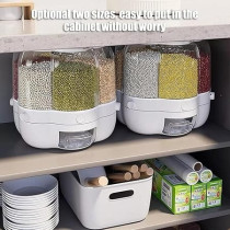 Yu Well Dual Food Dispenser, 6 Grid Dry Food Dispenser,Grain Cereal Dispenser Countertop For Kitchen, White, 6.5Kg