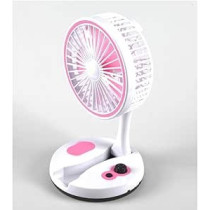 Yu Well Desktop Foldable Fan With Led Light, Type-C Charging, Folding Portable Cooler Fan, Low Noise, Air Cooling Fan For Home, Desk Office, Pink