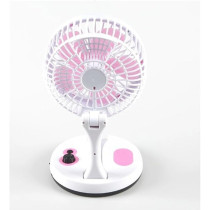 Yu Well Desktop Foldable Fan With Led Light, Type-C Charging, Folding Portable Cooler Fan, Low Noise, Air Cooling Fan For Home, Desk Office, Pink