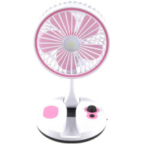 Yu Well Desktop Foldable Fan With Led Light, Type-C Charging, Folding Portable Cooler Fan, Low Noise, Air Cooling Fan For Home, Desk Office, Pink