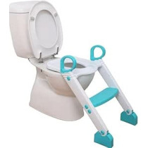 Yu Well Potty Training Seat With Ladder Adjustable Foldable Toilet With Splash Guard And Handles For Toddlers Non-Slip Potty Chair Toilet Seat With Step Stools, Blue
