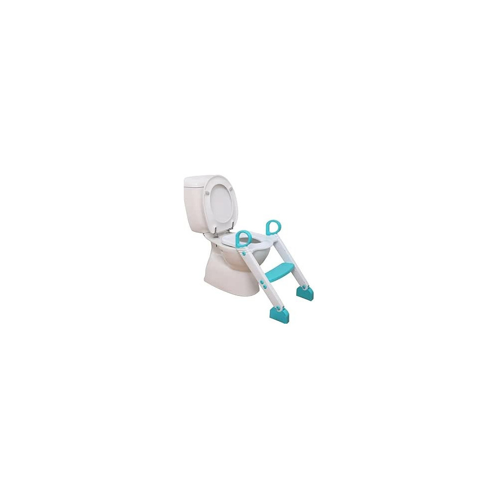 Yu Well Potty Training Seat With Ladder Adjustable Foldable Toilet With Splash Guard And Handles For Toddlers Non-Slip Potty Chair Toilet Seat With Step Stools, Blue