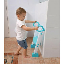 Yu Well Potty Training Seat With Ladder Adjustable Foldable Toilet With Splash Guard And Handles For Toddlers Non-Slip Potty Chair Toilet Seat With Step Stools, Blue