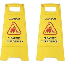 Yu Well Foldable Cleaning In Progress Warning Board, Pack Of 2