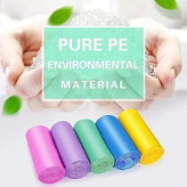 Yu Well 7 Roll/140Pcs Plastic Disposable Garbage Bags For Office, Kitchen, Bedroom Waste, Colorful Portable Rubbish Bags, Wastebasket Bags, Mix Color, 46X63Cm