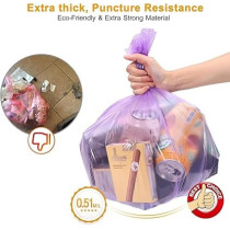 Yu Well 7 Roll/140Pcs Plastic Disposable Garbage Bags For Office, Kitchen, Bedroom Waste, Colorful Portable Rubbish Bags, Wastebasket Bags, Mix Color, 46X63Cm