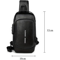 Yu Well Multifunctional Anti-Theft Cross Body Sling Bag With Usb Charging Waterproof Backpack For Travel, Work, School, Business, Black