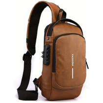 Yu Well Multifunctional Anti-Theft Cross Body Sling Bag With Usb Charging Waterproof Backpack For Travel, Work, School, Business, Tan