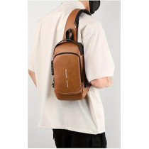 Yu Well Multifunctional Anti-Theft Cross Body Sling Bag With Usb Charging Waterproof Backpack For Travel, Work, School, Business, Tan