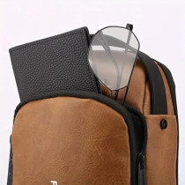 Yu Well Multifunctional Anti-Theft Cross Body Sling Bag With Usb Charging Waterproof Backpack For Travel, Work, School, Business, Tan