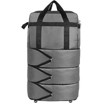 Yu Well Expandable Rolling Duffle Bag, Luggage Foldable Suitcase, Wheeled, Grey, Large/3 Layer