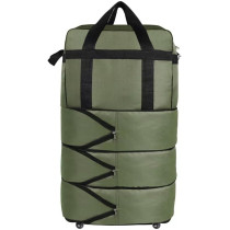 Yu Well Expandable Rolling Duffle Bag, Luggage Foldable Suitcase, Wheeled, Green, Large/3 Layer