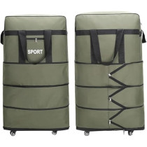 Yu Well Expandable Rolling Duffle Bag, Luggage Foldable Suitcase, Wheeled, Green, Large/3 Layer