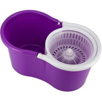 Yu Well Easy Mop 360 With Extended Easy Press Handle And Microfiber Mop Head, Bucket With Easy Wring Dryer Basket For Home Kitchen Floor Cleaning, Purple