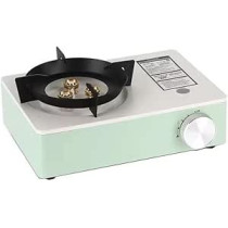 Yu Well Portable Camping Stove With Carrying Case For Cooking, Picnics, Hiking, BBQ Grilling, Stainless Steel, Single Burner, Green