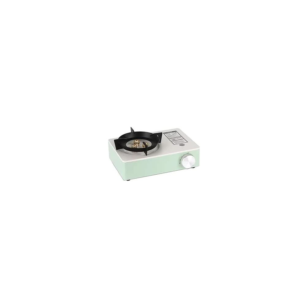 Yu Well Portable Camping Stove With Carrying Case For Cooking, Picnics, Hiking, BBQ Grilling, Stainless Steel, Single Burner, Green