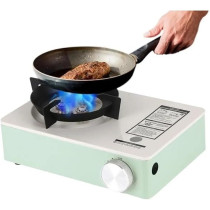 Yu Well Portable Camping Stove With Carrying Case For Cooking, Picnics, Hiking, BBQ Grilling, Stainless Steel, Single Burner, Green