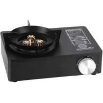 Yu Well Portable Camping Stove With Carrying Case For Cooking, Picnics, Hiking, BBQ Grilling, Stainless Steel, Single Burner, Black