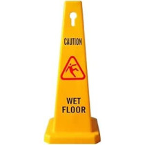 Yu Well 4 Sides View Caution Wet Floor Safety Cone Highly Visible Yellow Wet Floor Sign For Safety, Easily Noticable Floor Sign, 1
