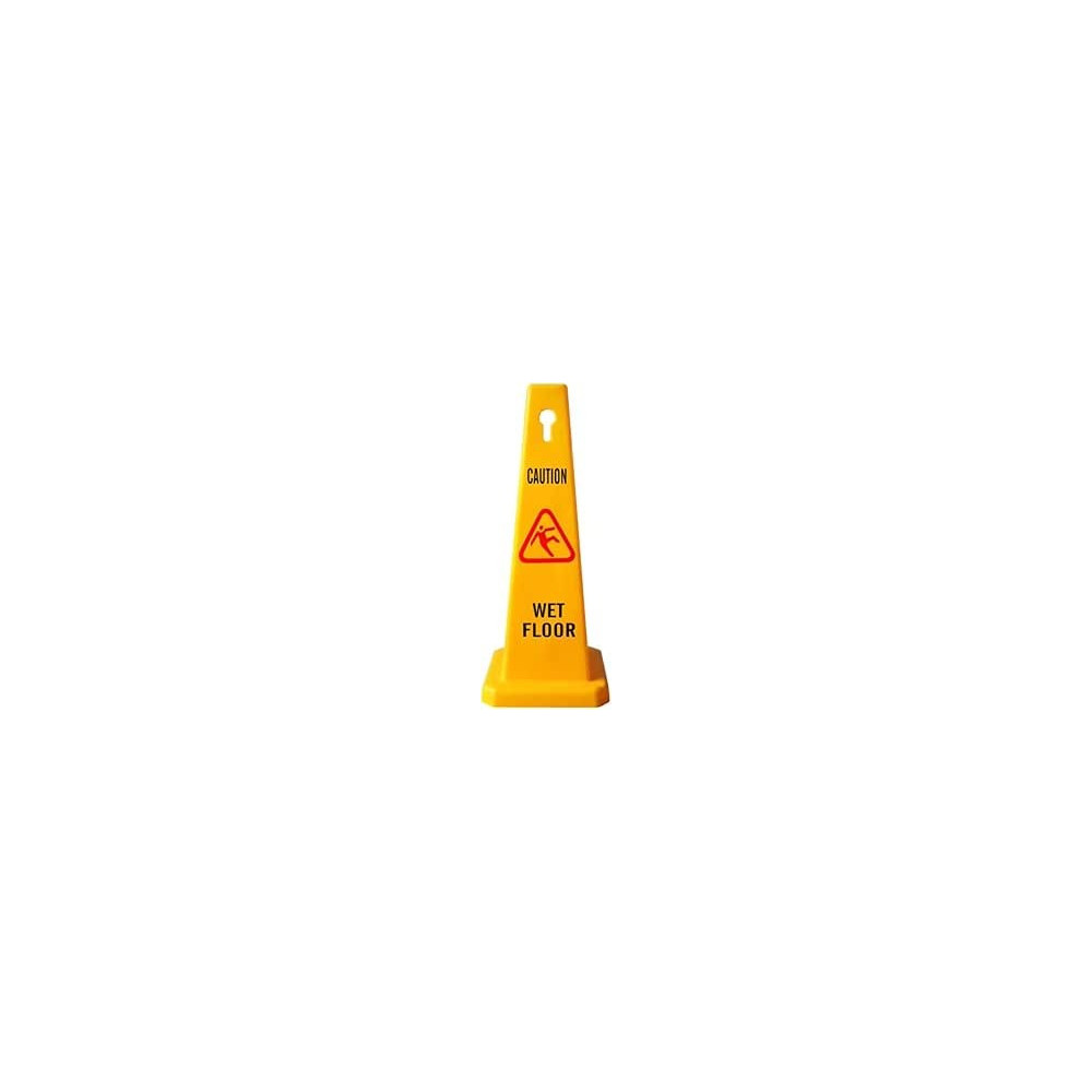 Yu Well 4 Sides View Caution Wet Floor Safety Cone Highly Visible Yellow Wet Floor Sign For Safety, Easily Noticable Floor Sign, 1