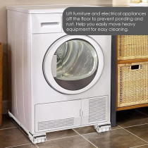 Yu Well Furniture Dolly Mobile Roller, Extendable Appliance Rollers Mobile Washing Machine Base, Fridge Stand Moving Cart For Washing Machines, Refrigerators, Dryers, Dishwashers Adjustable, White