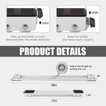 Yu Well Furniture Dolly Mobile Roller, Extendable Appliance Rollers Mobile Washing Machine Base, Fridge Stand Moving Cart For Washing Machines, Refrigerators, Dryers, Dishwashers Adjustable, White