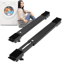 Yu Well Furniture Dolly Mobile Roller, Extendable Appliance Rollers Mobile Washing Machine Base, Fridge Stand Moving Cart For Washing Machines, Refrigerators, Dryers, Dishwashers Adjustable, Black