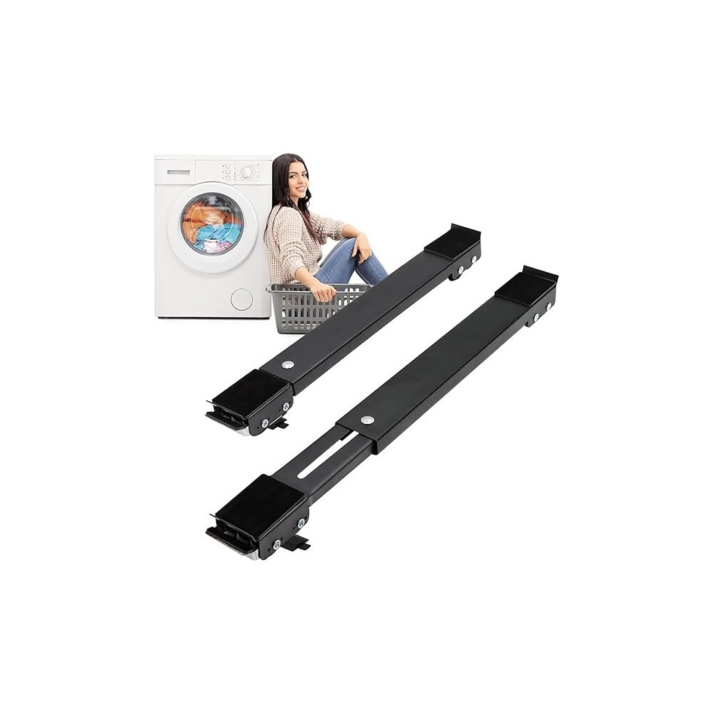 Yu Well Furniture Dolly Mobile Roller, Extendable Appliance Rollers Mobile Washing Machine Base, Fridge Stand Moving Cart For Washing Machines, Refrigerators, Dryers, Dishwashers Adjustable, Black