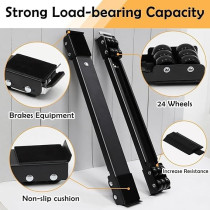 Yu Well Furniture Dolly Mobile Roller, Extendable Appliance Rollers Mobile Washing Machine Base, Fridge Stand Moving Cart For Washing Machines, Refrigerators, Dryers, Dishwashers Adjustable, Black