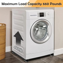 Yu Well Furniture Dolly Mobile Roller, Extendable Appliance Rollers Mobile Washing Machine Base, Fridge Stand Moving Cart For Washing Machines, Refrigerators, Dryers, Dishwashers Adjustable, Black