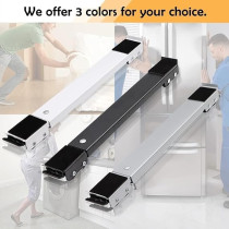 Yu Well Furniture Dolly Mobile Roller, Extendable Appliance Rollers Mobile Washing Machine Base, Fridge Stand Moving Cart For Washing Machines, Refrigerators, Dryers, Dishwashers Adjustable, Black