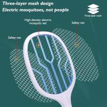 Yu Well Electric Fly Swatter, 3000V USB Rechargeable Fly Killer Bug Zapper Racket With Charging Base, Home And Outdoor Mosquito Killer With LED Light For Mosquitoes, Flies, Bees, Moths, White, 2 Pcs